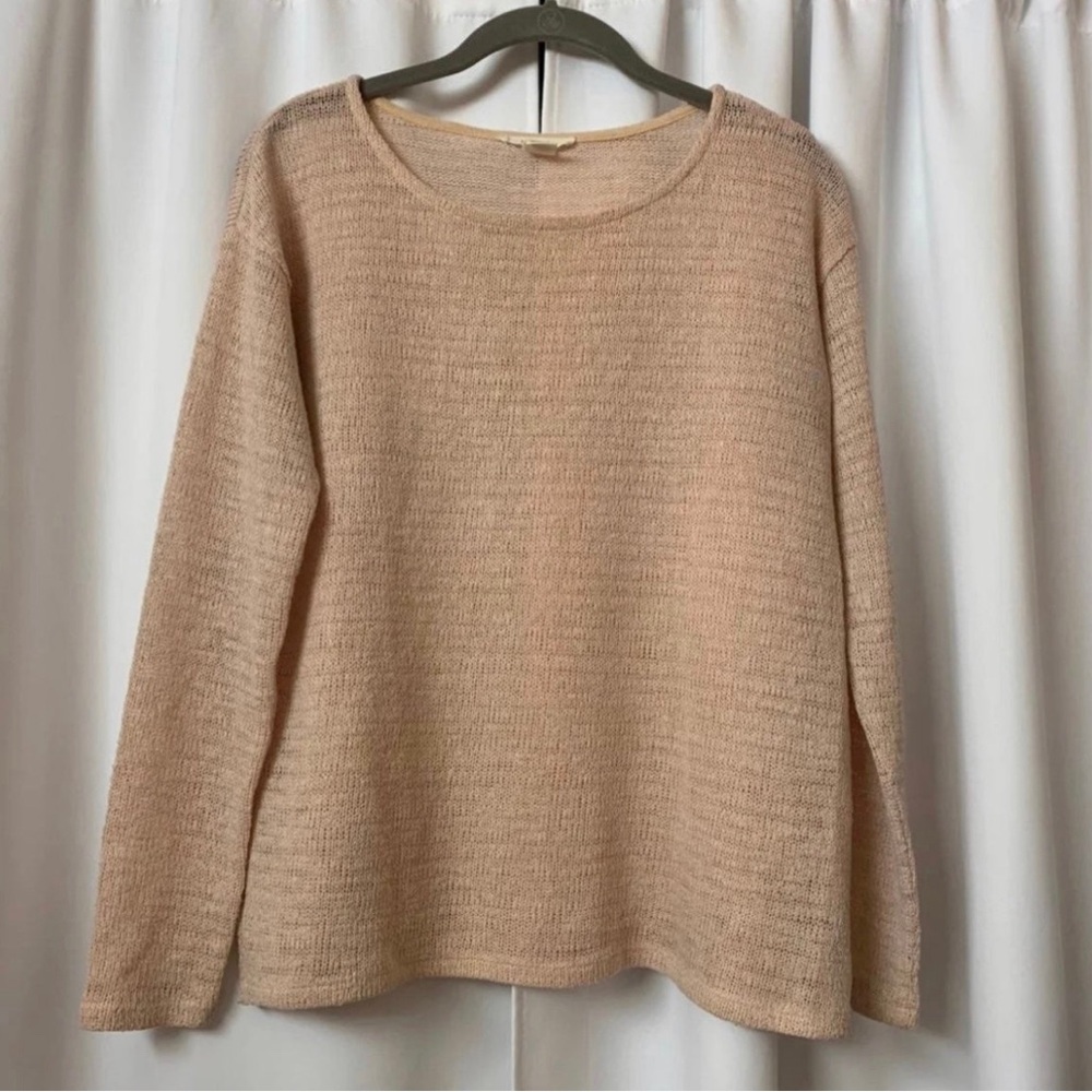 Valentine's Day Ballet Pink Long Sleeve Scoop Neck Thin Sweater Size Small
